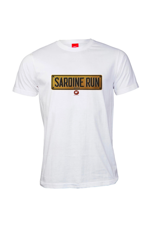 White Sardine Run Number Plate T-Shirt