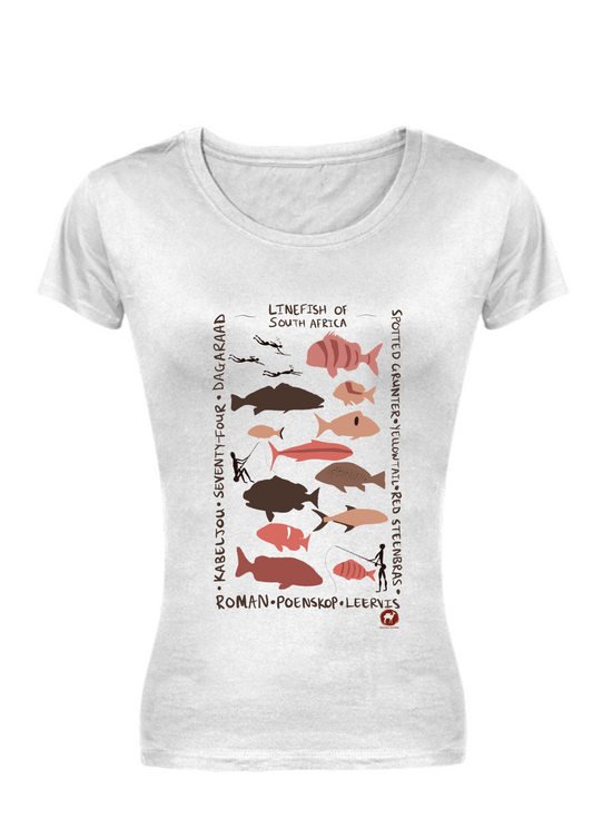 Ladies Linefish and Reef fish Rock Art T-Shirt