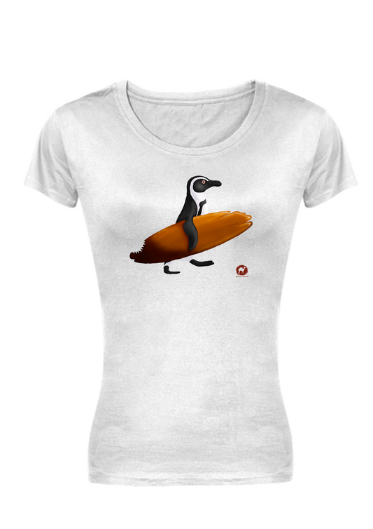 Ladies Penguin surfer t-shirt